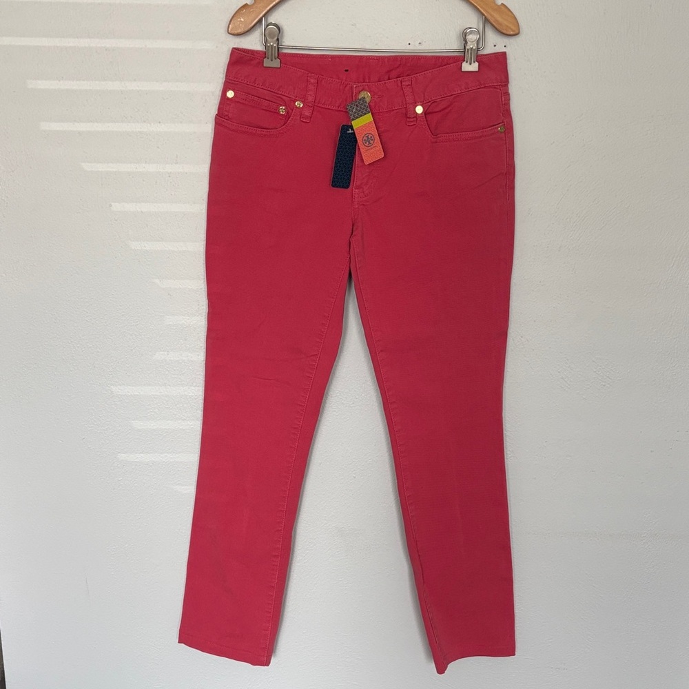 NWT Tory Burch Ivy Mid Rise Pink Jeans